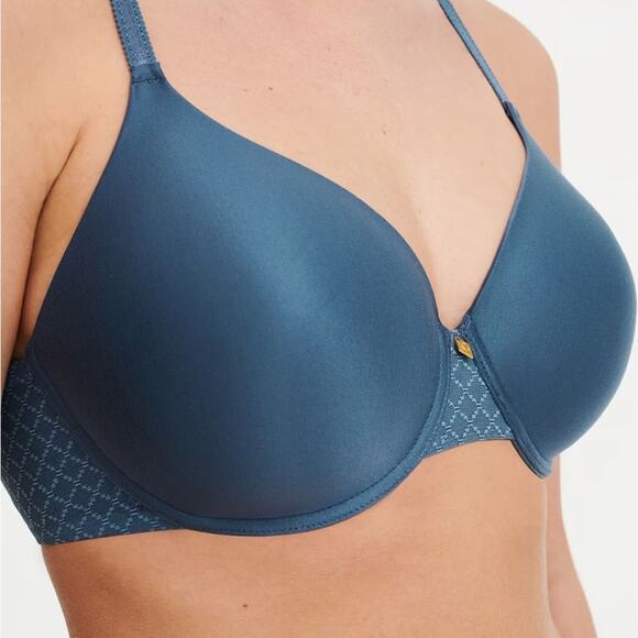 Chantelle Blue Chic Comfort Flex T-Shirt Bra New 34DDDD - Picture 4 of 6